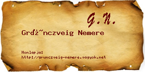 Grünczveig Nemere névjegykártya